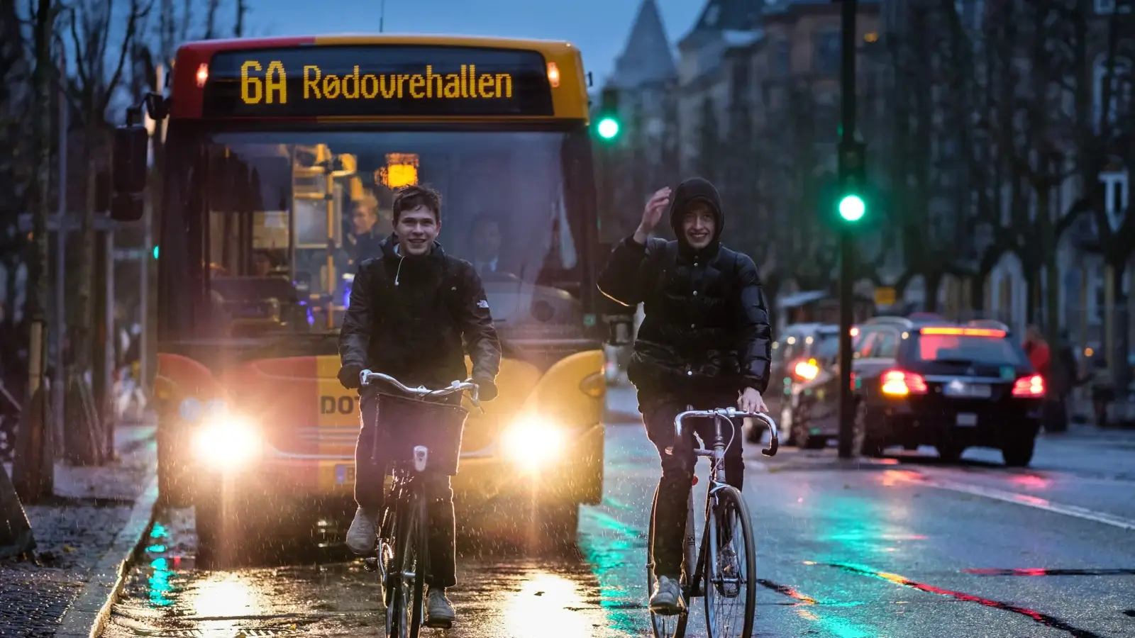 Cyklister på Frederiksberg Allé i Köpenhamn