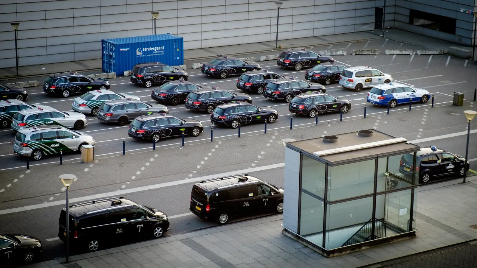 Taxibilar utanför Köpenhamns flygplats
